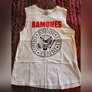 RAMONES White and Red Ramones Tank Top